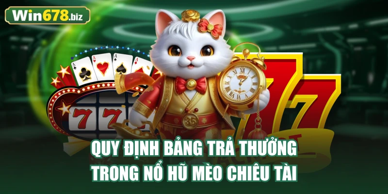Quy định bảng trả thưởng trong Nổ Hũ Mèo Chiêu Tài